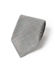 Oldgate Light Gray Glen Check Pattern 2PLY High Twist Wool Blend Sfoderato Tie