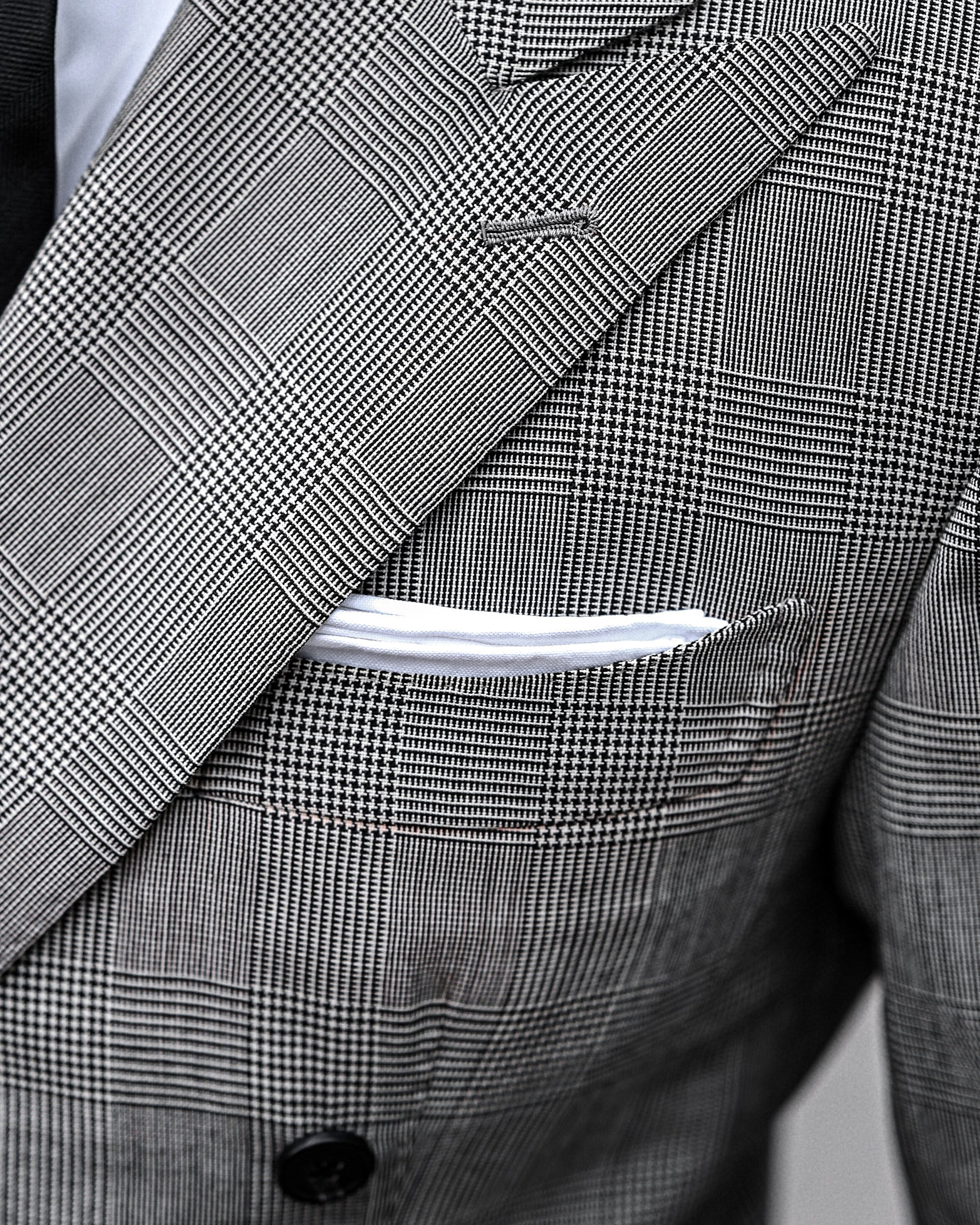 Off-White Oxford Cotton Pocket Square