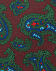 Canepa Full Paisley Pattern Burgundy Printed Silk Tie