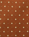 Canepa Clover & Dot Pattern Brown Printed Silk Tie