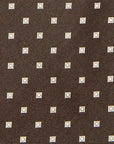 Canepa Micro Double Square Pattern Brown Woven Silk Tie
