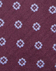 Canepa Lilac Flower Pattern Deep Purple Woven Silk Tie