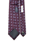 Canepa Lilac Flower Pattern Deep Purple Woven Silk Tie