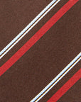 Canepa Multi Stripe Brown Red Blue Woven Silk Tie