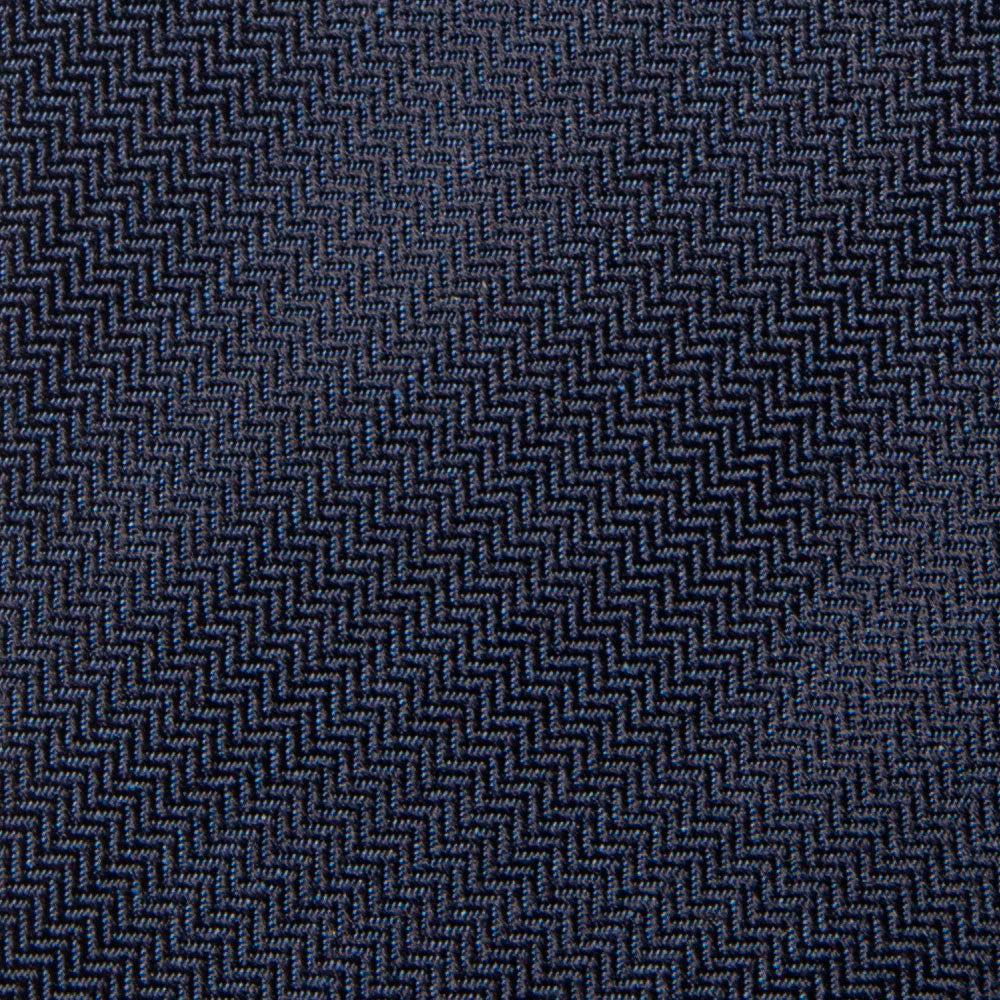 Canepa Herringbone Solid Dark Navy Woven Silk Tie