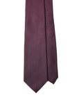 Canepa Herringbone Solid Deep Burgundy Woven Silk Tie