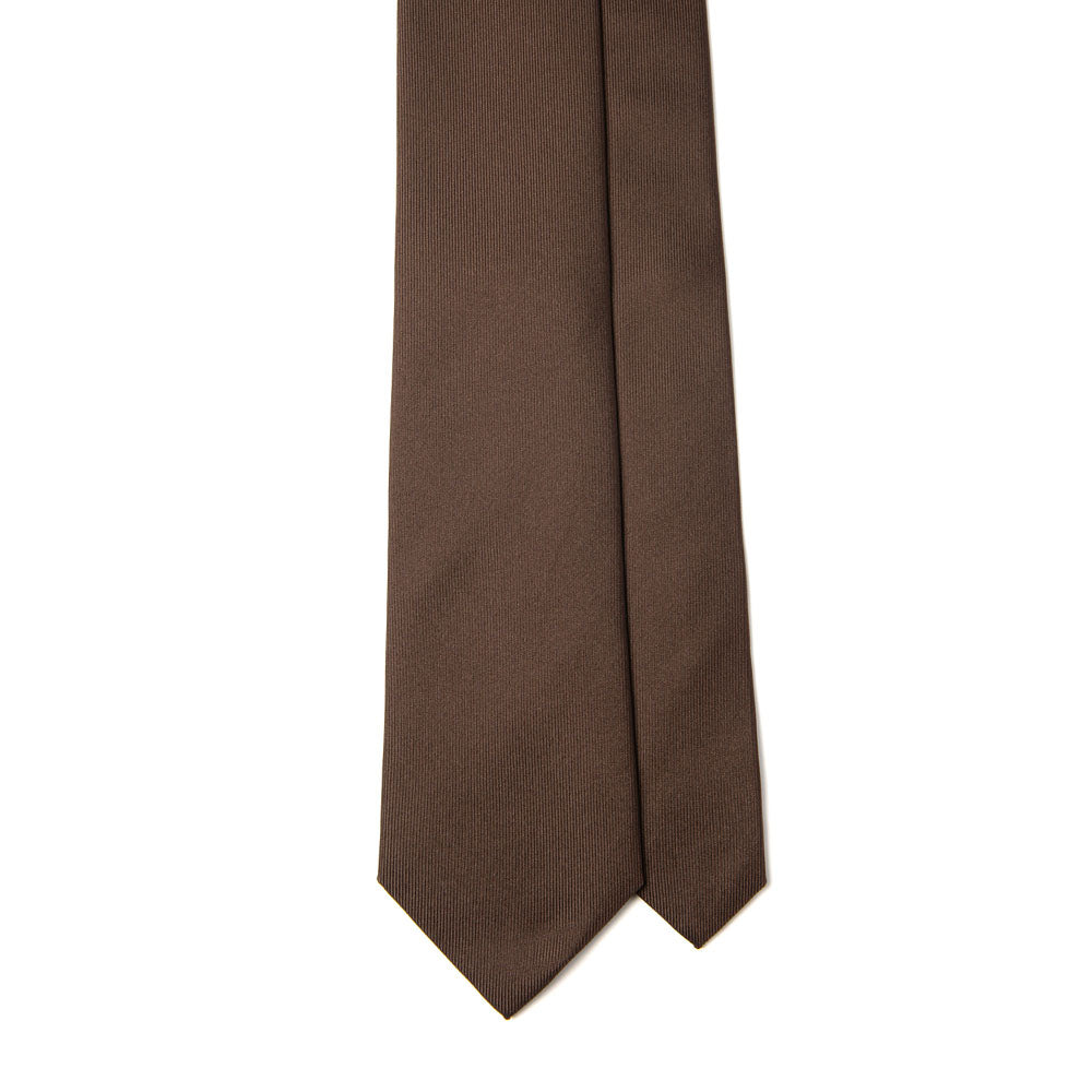 Espresso Brown Black Sold Twill Silk Tie