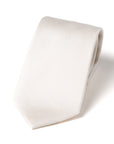 Off White Solid Twill Silk Tie