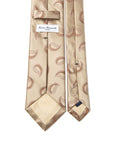 Rosé Paisley Pattern Champagne Gold Woven Satin Silk Tie