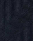 Dark Navy Herringbone Solid Woven Wool Cotton Tie