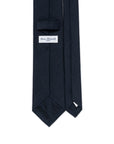 Dark Navy Herringbone Solid Woven Wool Cotton Tie