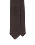 Espresso Brown Herringbone Solid Woven Wool Cotton Tie