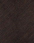 Espresso Brown Herringbone Solid Woven Wool Cotton Tie