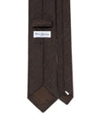 Espresso Brown Herringbone Solid Woven Wool Cotton Tie