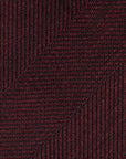 Espresso Deep Burgundy Herringbone Solid Woven Wool Cotton Tie