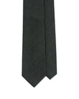 Espresso Deep Green Herringbone Solid Woven Wool Cotton Tie