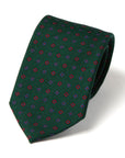 Petite Flower Pattern Deep Green Printed Wool Tie