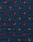 Petite Paisley Pattern Classic Navy Printed Wool Tie