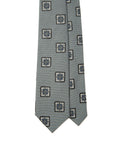 Big Classic Tile Pattern Dim Gray Woven Silk Tie