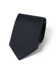 Dark Navy Basket Solid Woven Silk Tie