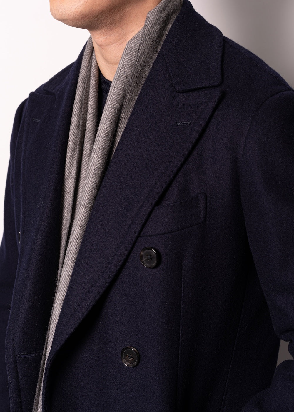 Middle Grey Herringbone Cashmere Scarf
