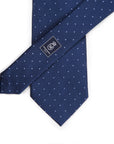 King Twill Pin Dot Navy Blue Silk Tie