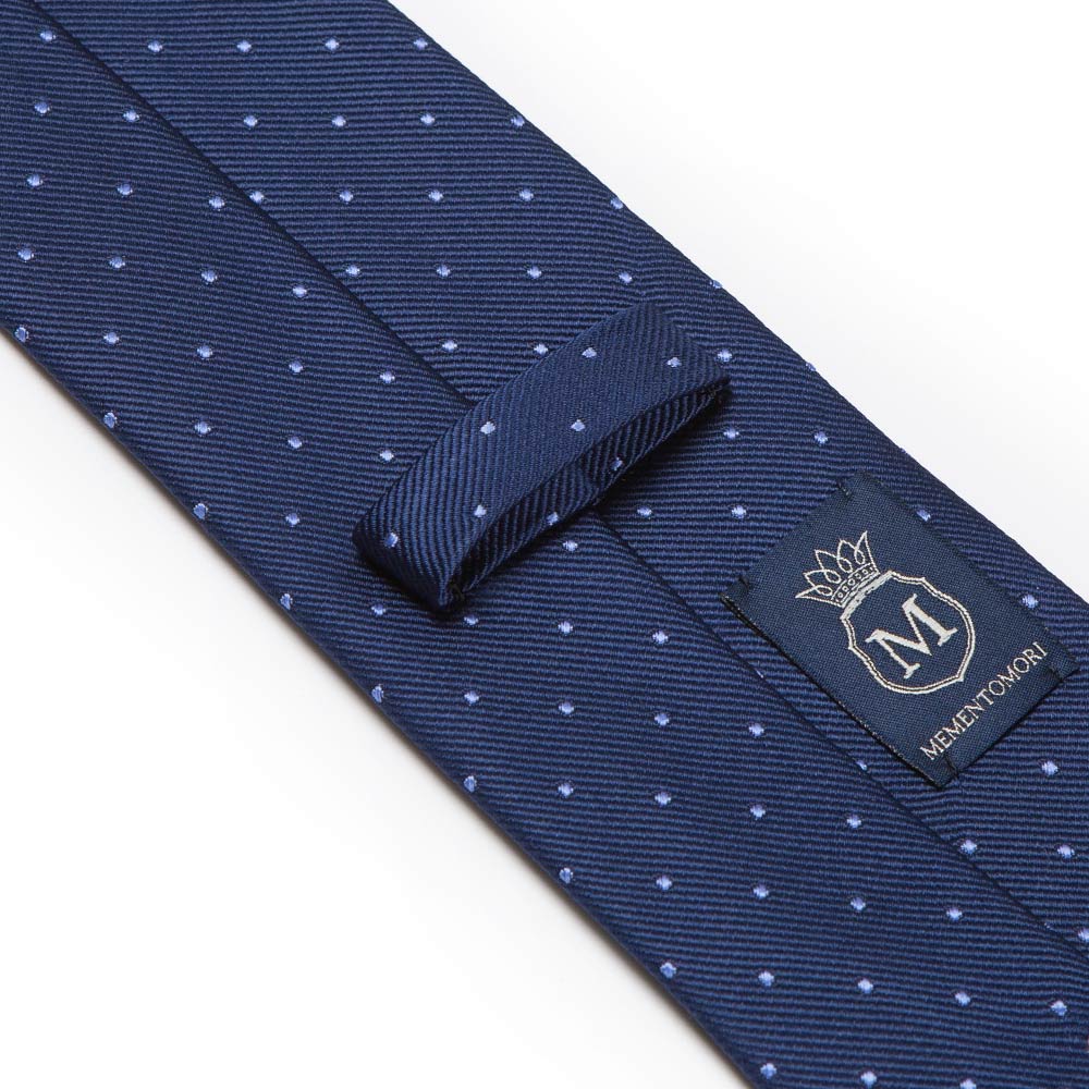 King Twill Pin Dot Navy Blue Silk Tie