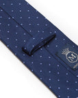 King Twill Pin Dot Navy Blue Silk Tie