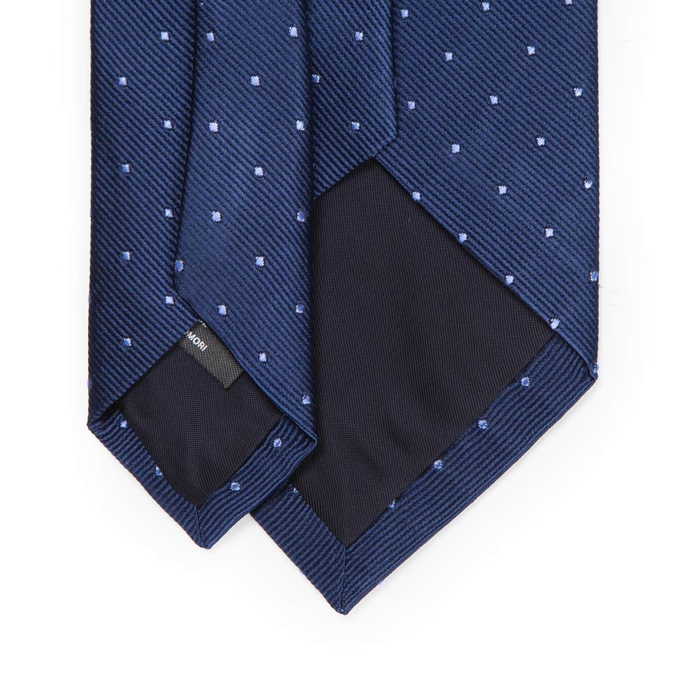 King Twill Pin Dot Navy Blue Silk Tie