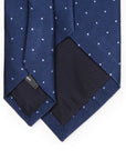 King Twill Pin Dot Navy Blue Silk Tie