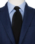 Jade Black Solid Silk Knit Tie