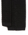 Jade Black Solid Silk Knit Tie