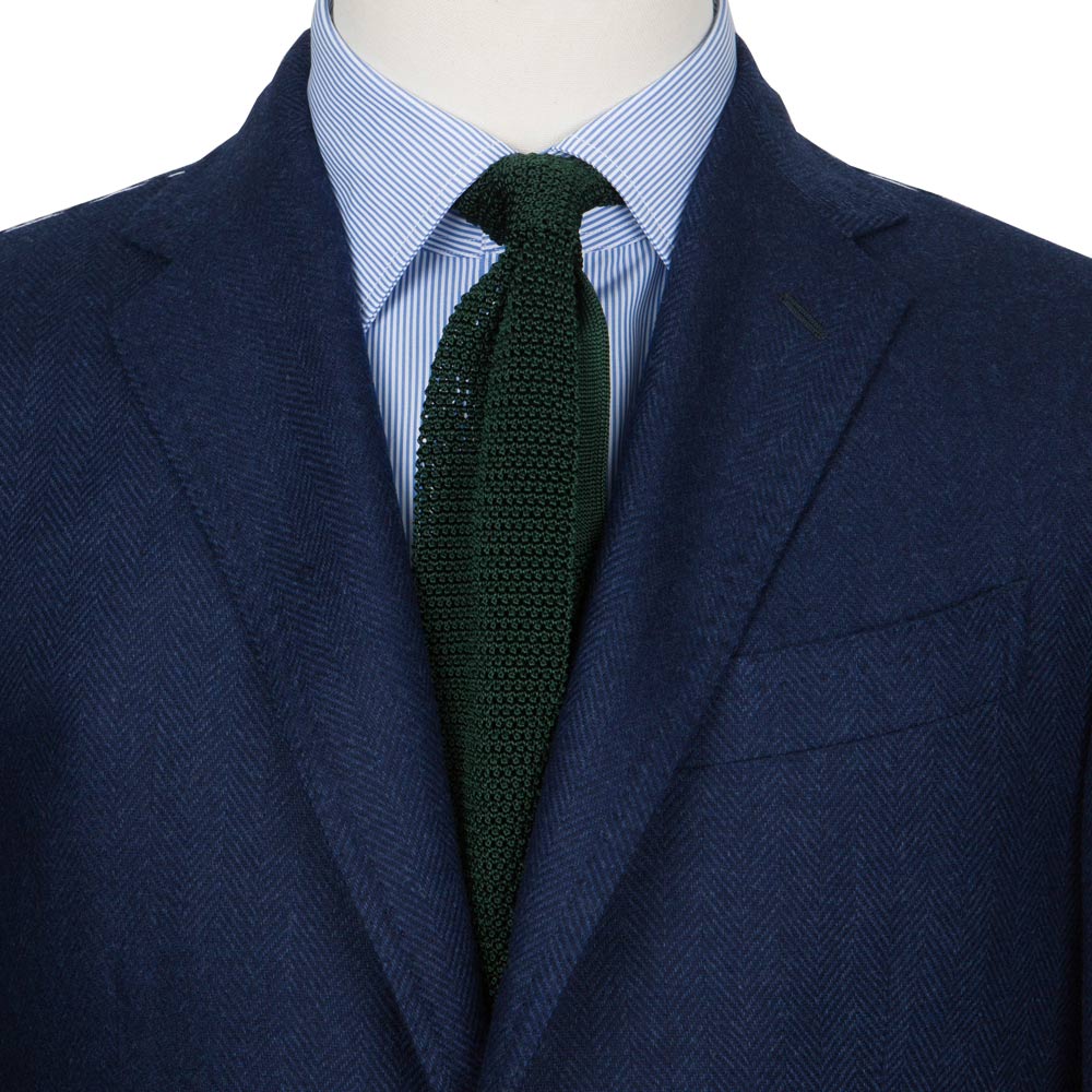 Forest Green Solid Silk Knit Tie – MEMENTOMORI