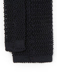Dark Navy Solid Silk Knit Tie