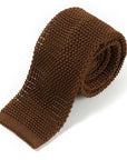 Light Brown Solid Silk Knit Tie