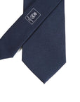 Herringbone Solid Dark Navy Silk Tie