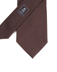 Herringbone Solid Brown Silk Tie