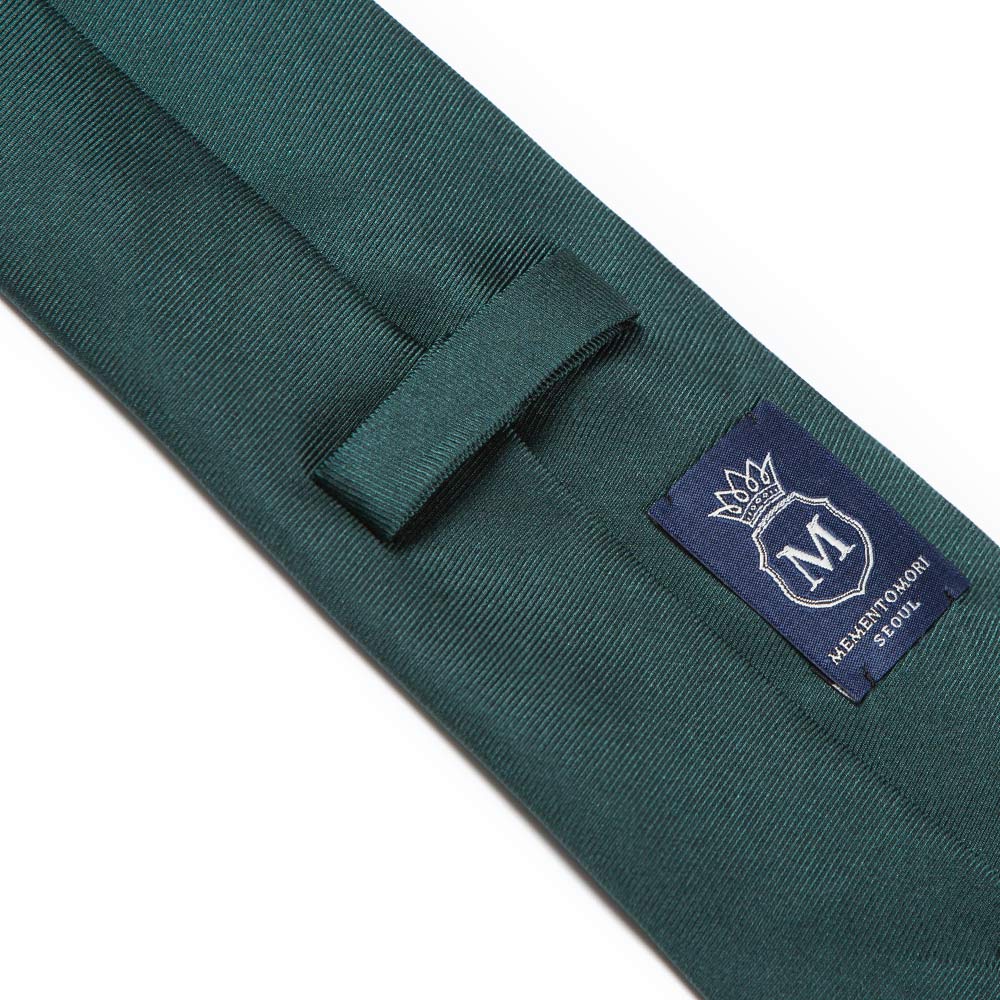 Hand Printed Green Solid Silk Tie