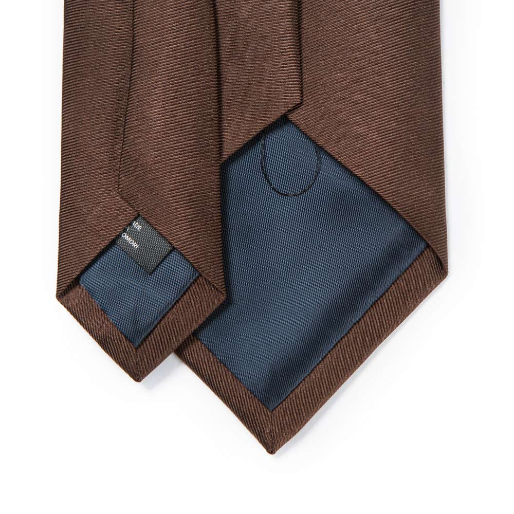 Hand Printed Brown Solid Silk Tie