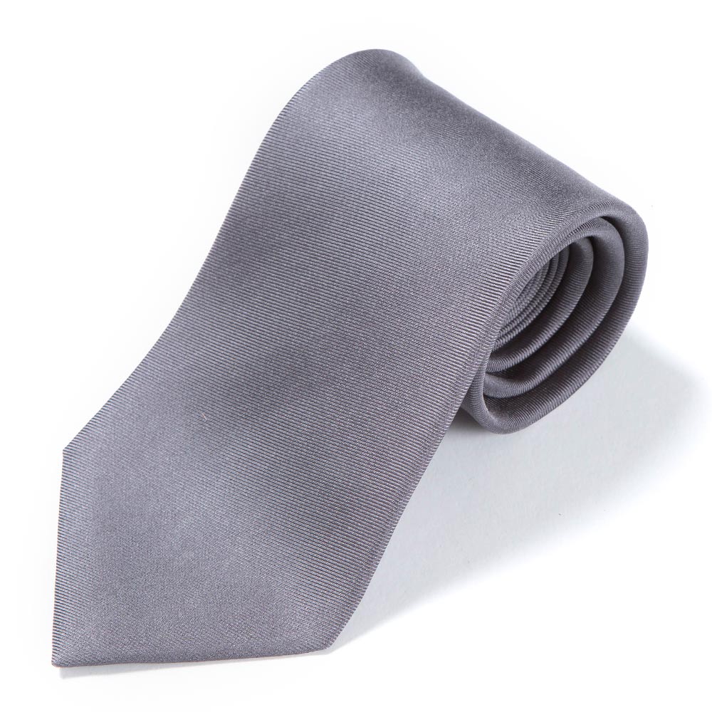 Hand Printed Gray Solid Silk Tie