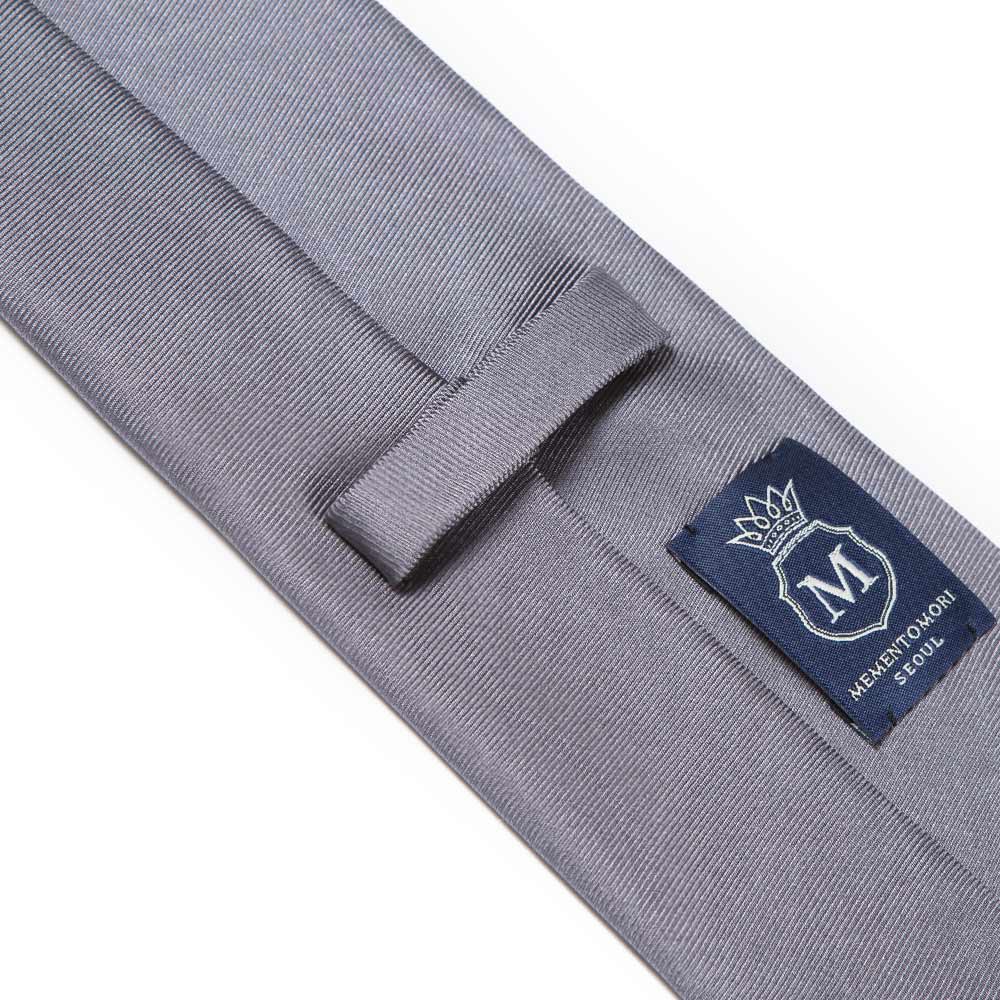 Hand Printed Gray Solid Silk Tie