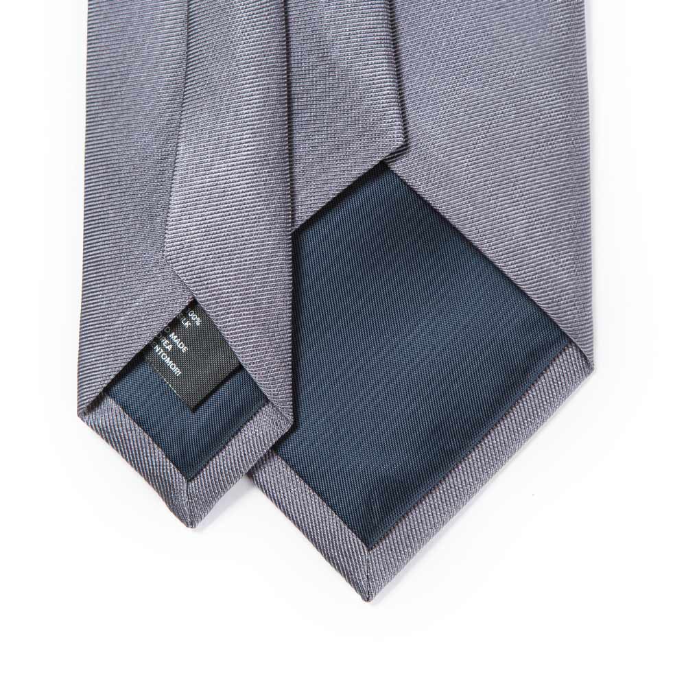 Hand Printed Gray Solid Silk Tie