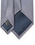 Hand Printed Gray Solid Silk Tie