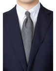 V.B.C Canonico Flannel Light Gray Solid Wool Tie