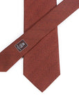 Herringbone Solid Orange Silk Tie