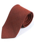 Herringbone Solid Orange Silk Tie