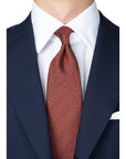 Herringbone Solid Orange Silk Tie