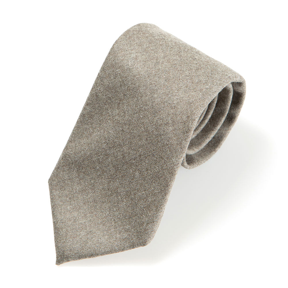 V.B.C Canonico Flannel Beige Solid Wool Tie