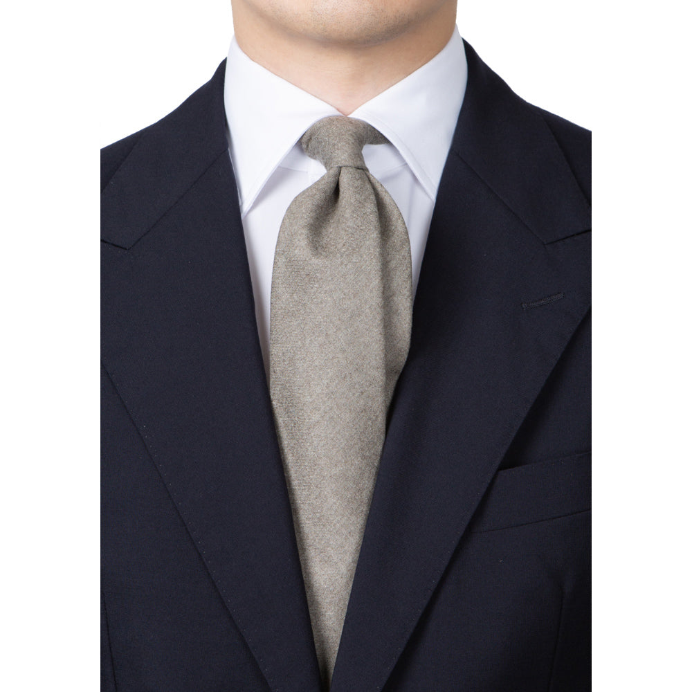 V.B.C Canonico Flannel Beige Solid Wool Tie