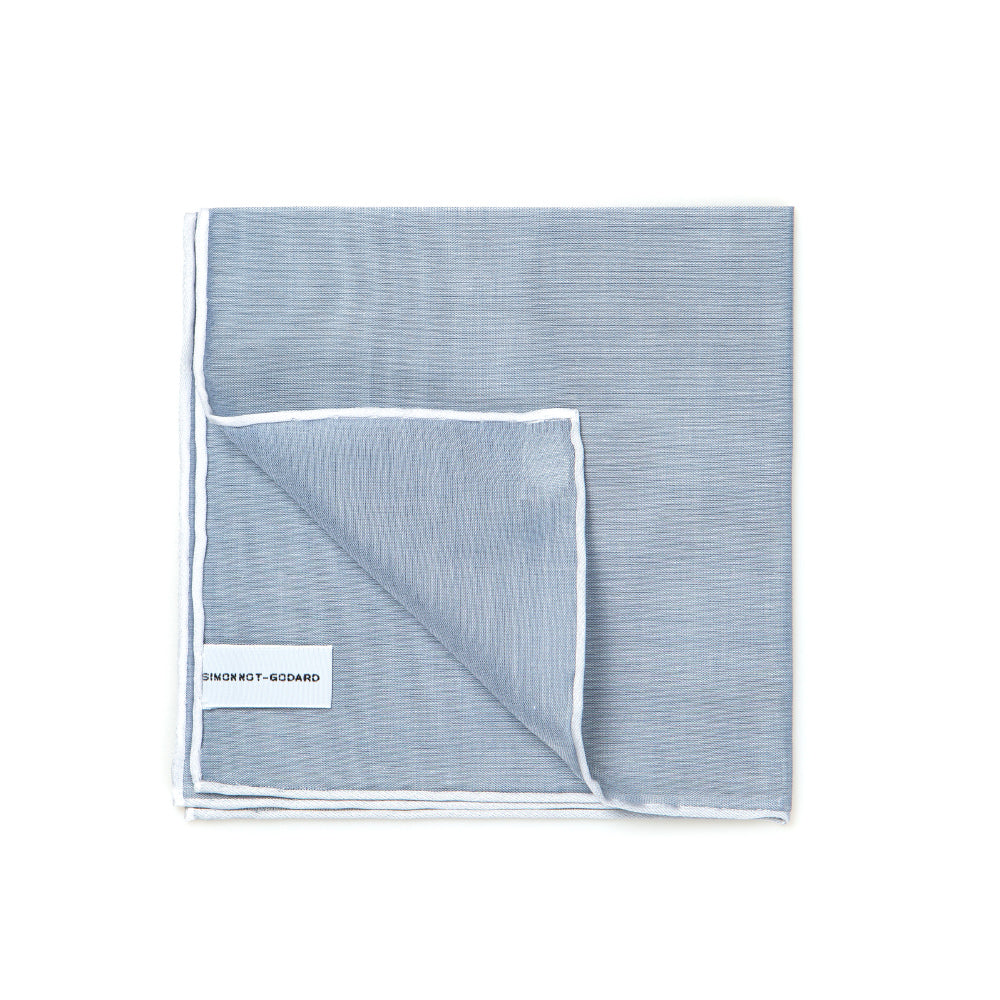 Pompeii Blue Gray Cotton Pocket Square